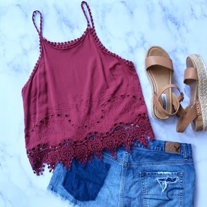 Kendall & Kylie PacSun Maroon Tank Top